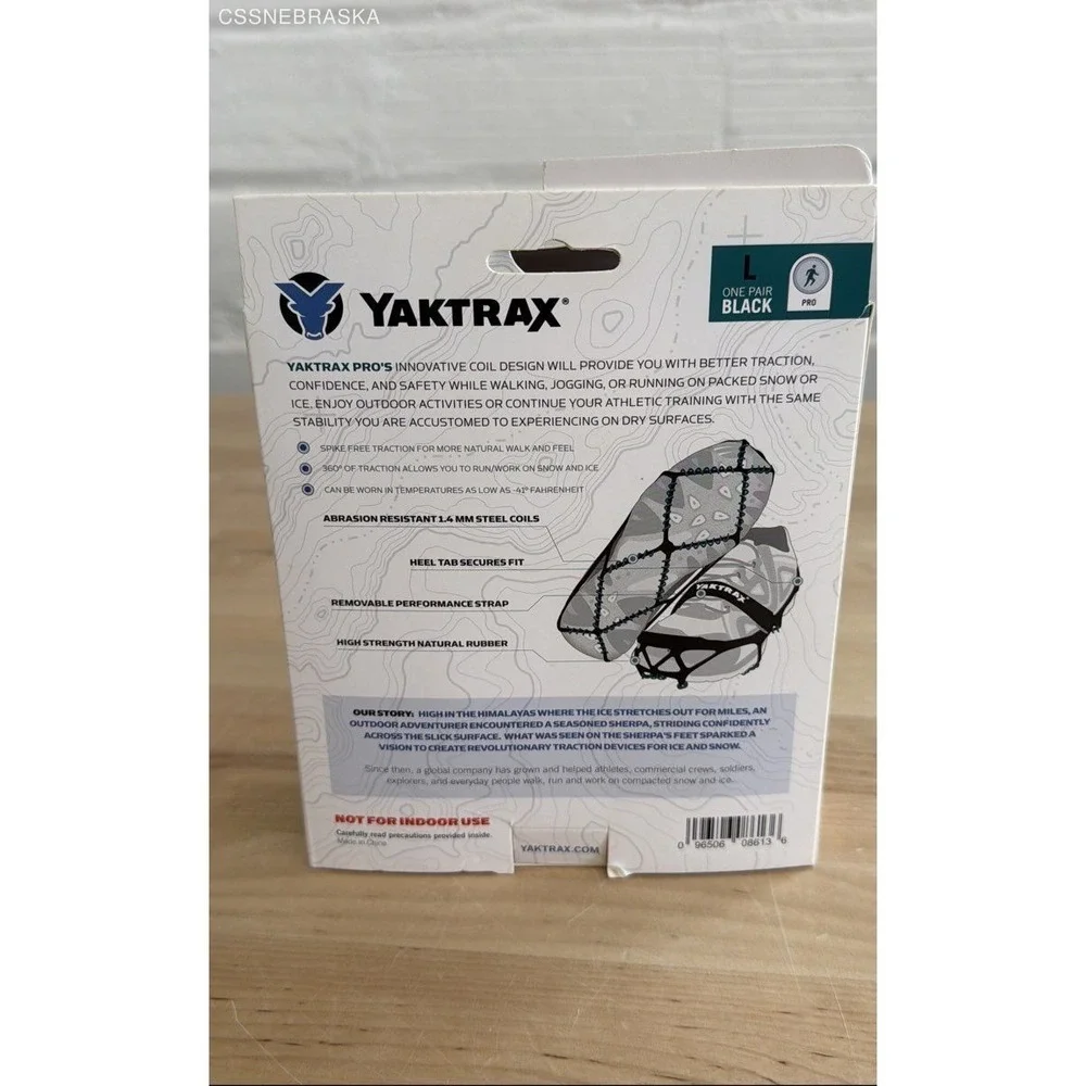 Yaktrax Black PRO One Pair‎ Black Size Small Winter Traction - Size L
